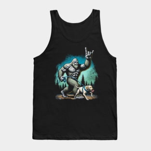 Labrador Bliss Bigfoot Walking Dog the Heart of Labrador Devotion Tank Top